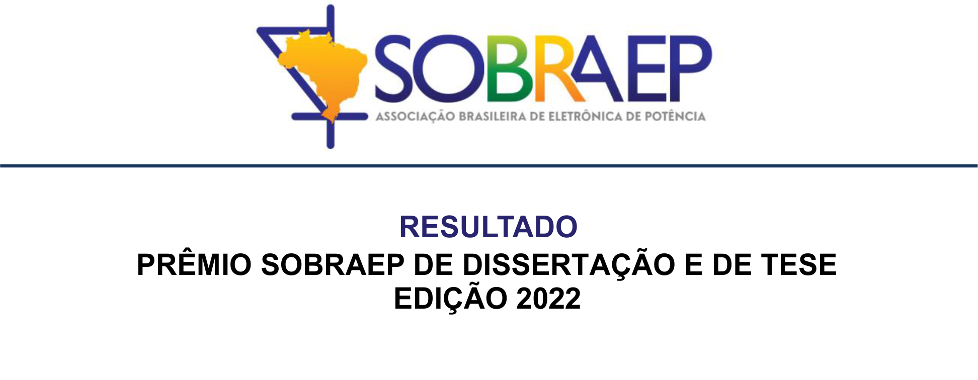 Resultado do Prêmio SOBRAEP de Dissertação e de Tese 2022