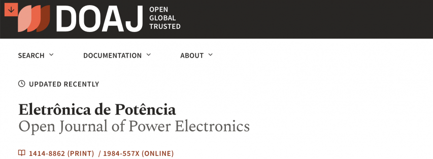 Revista Eletrônica de Potência é aceita no DOAJ!